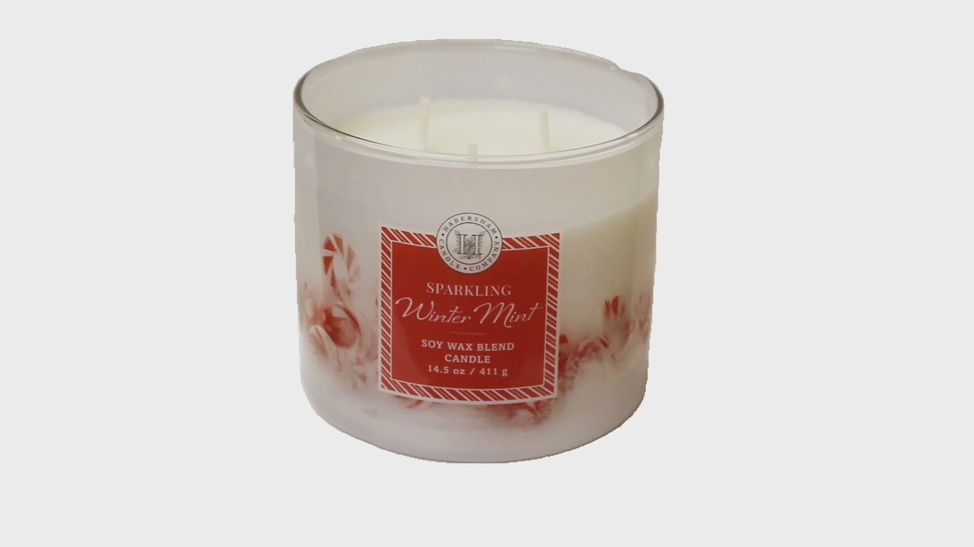 Sparkling Winter Mint 3 Wick Scented Candle