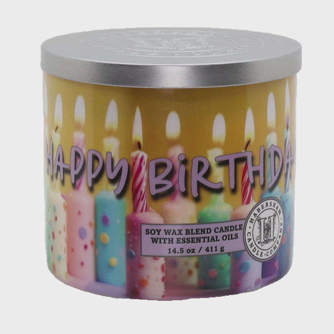 Happy Birthday 3 Wick Scented Candle