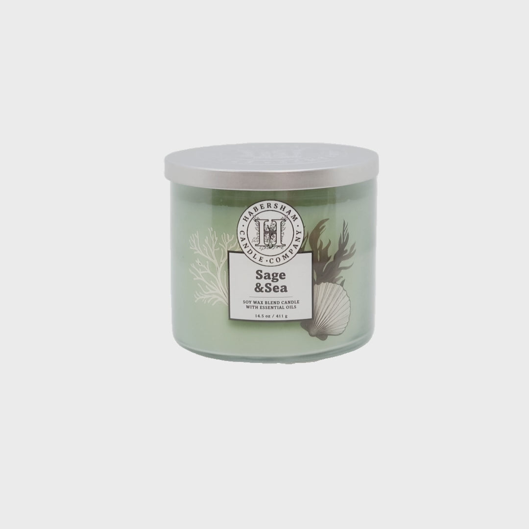 Sage &amp; Sea 3 Wick Scented Candle